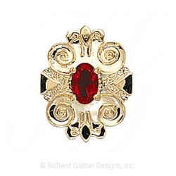 GS310 G - 14 Karat Gold Garnet Slide 